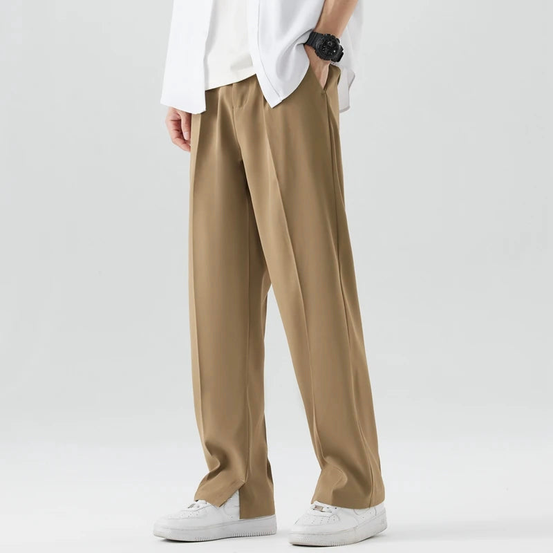 Pantalon homme à coupe loose et jambes larges avec poches latérales