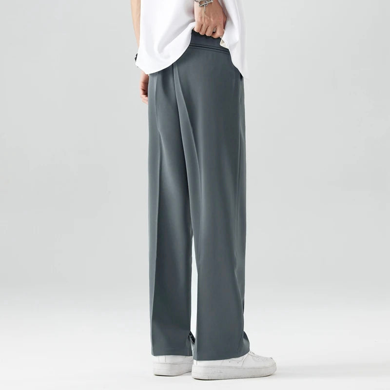 Pantalon homme à coupe loose et jambes larges avec poches latérales