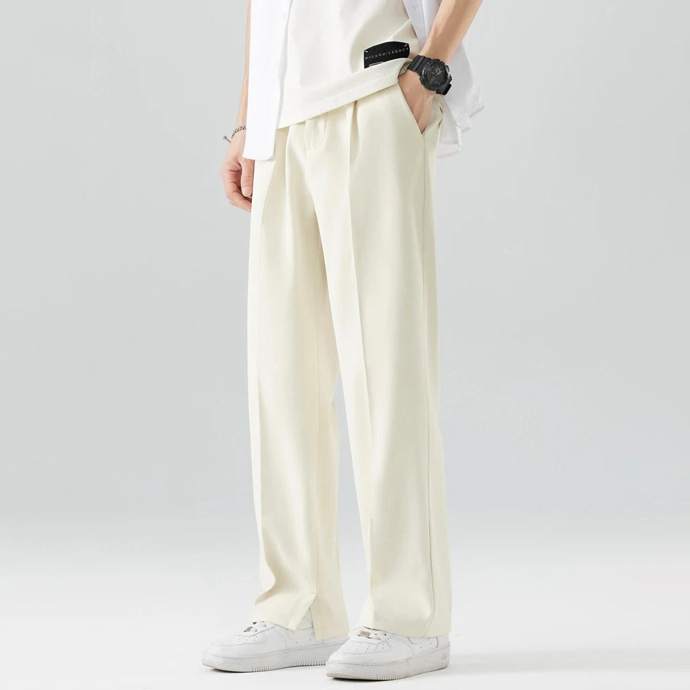 Pantalon homme à coupe loose et jambes larges avec poches latérales