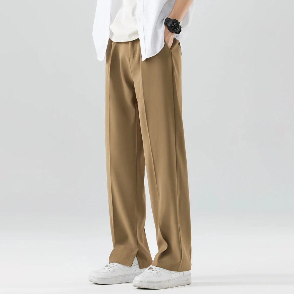 Pantalon homme à coupe loose et jambes larges avec poches latérales