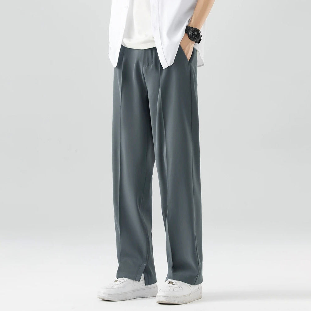 Pantalon homme à coupe loose et jambes larges avec poches latérales