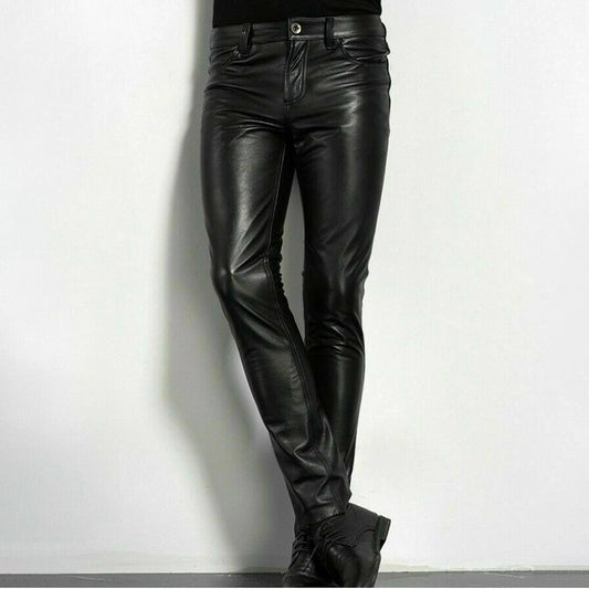 Pantalons slim pour hommes - Style contemporain, cinq poches, fermeture zip et bouton