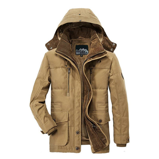 Parkas d'hiver pour homme à capuche coupe régulière plusieurs poches