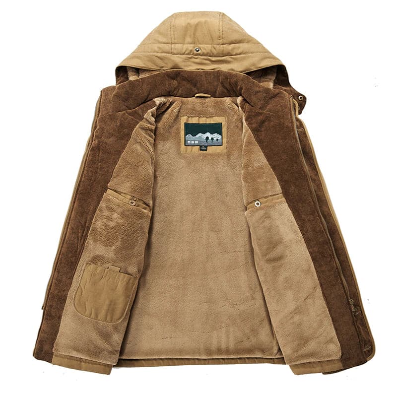 Parkas d'hiver pour homme à capuche coupe régulière plusieurs poches