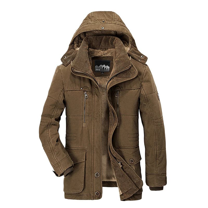 Parkas d'hiver pour homme à capuche coupe régulière plusieurs poches