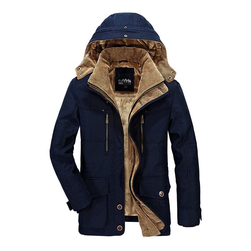 Parkas d'hiver pour homme à capuche coupe régulière plusieurs poches