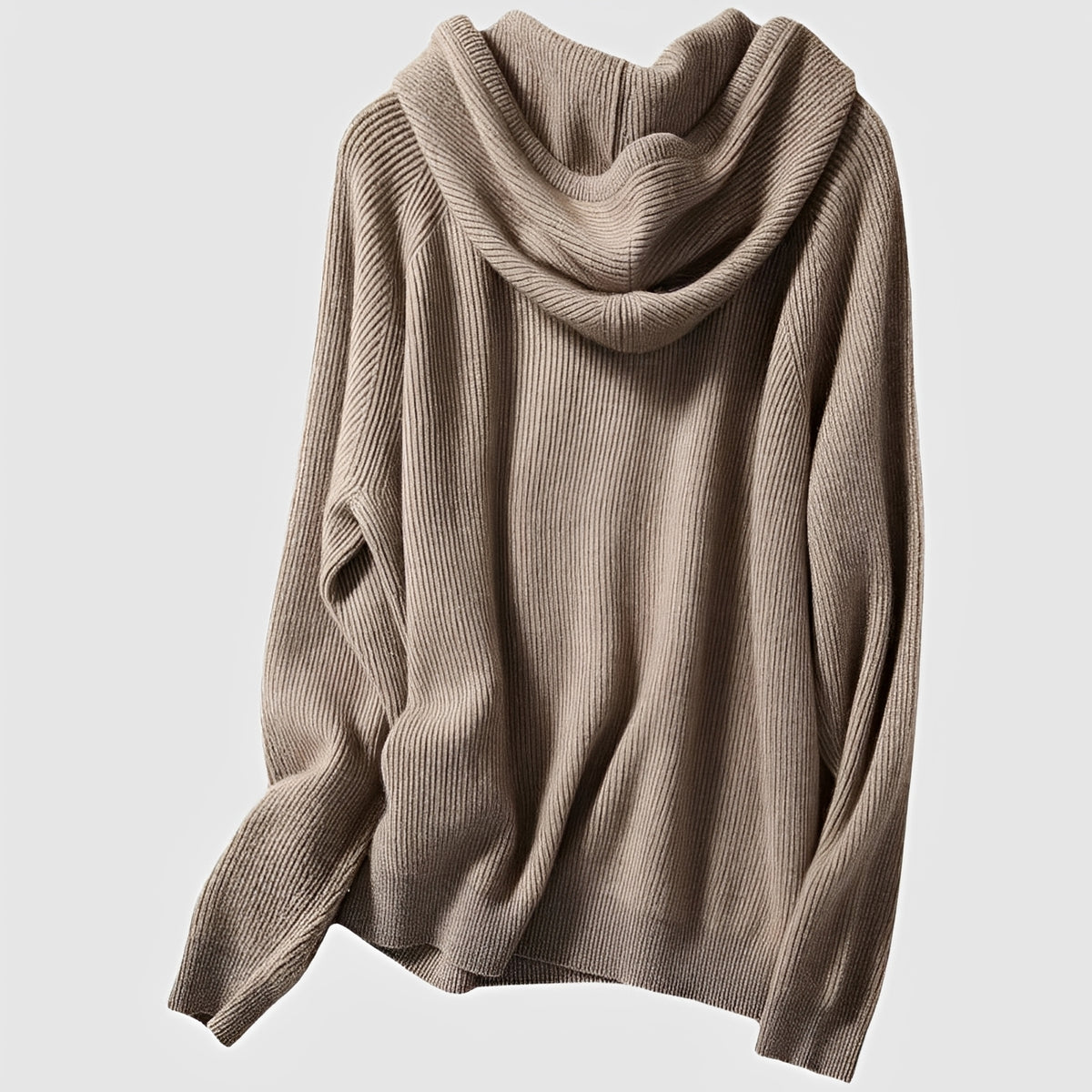 Pull à capuche femme coupe-vent à manches longues et texture côtelée