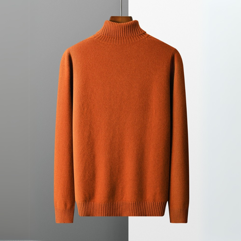 Pull à col roulé homme regular fit avec motif texturé et col en rib