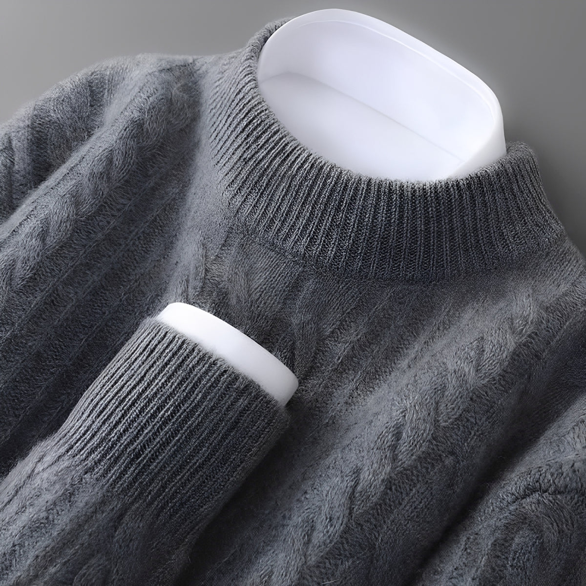 Pull homme col rond texturé à manches longues