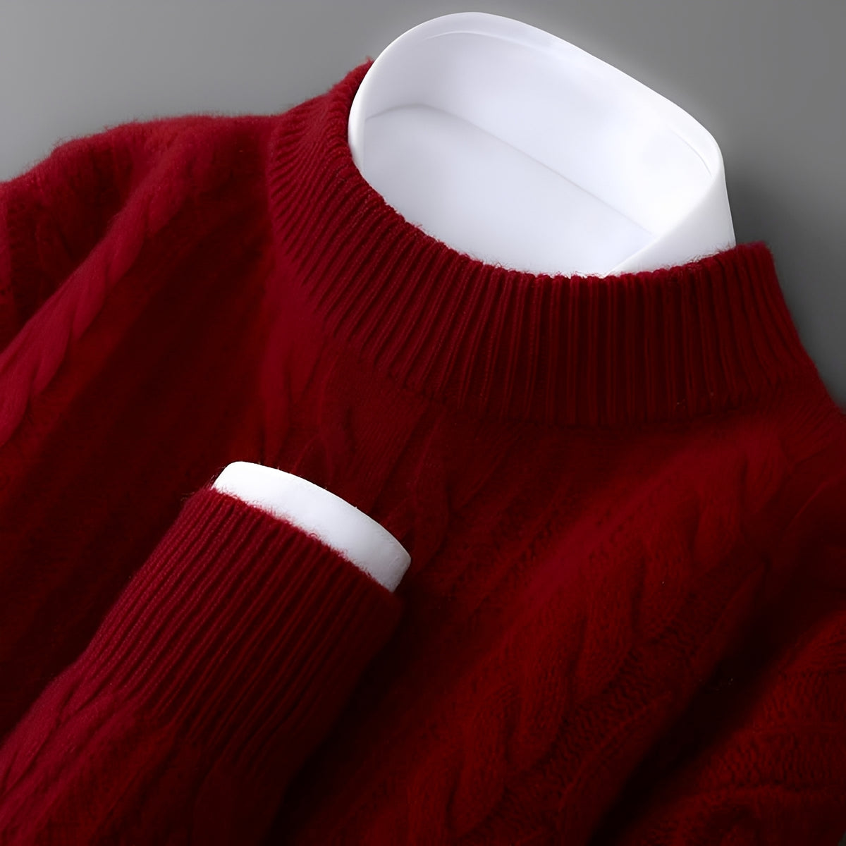 Pull homme col rond texturé à manches longues