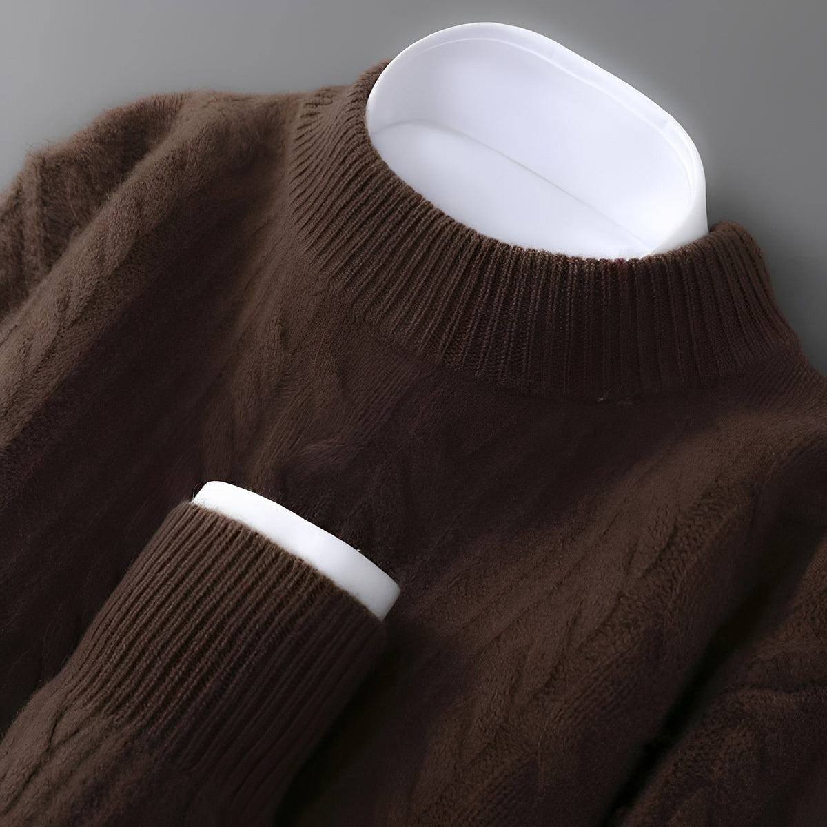 Pull homme col rond texturé à manches longues