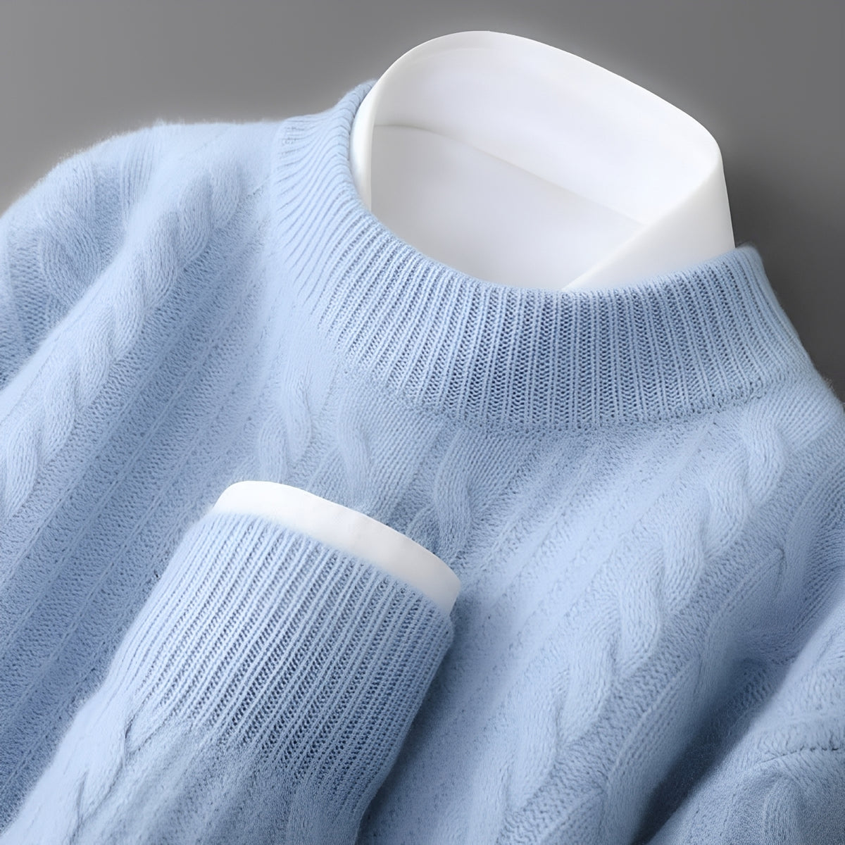 Pull homme col rond texturé à manches longues