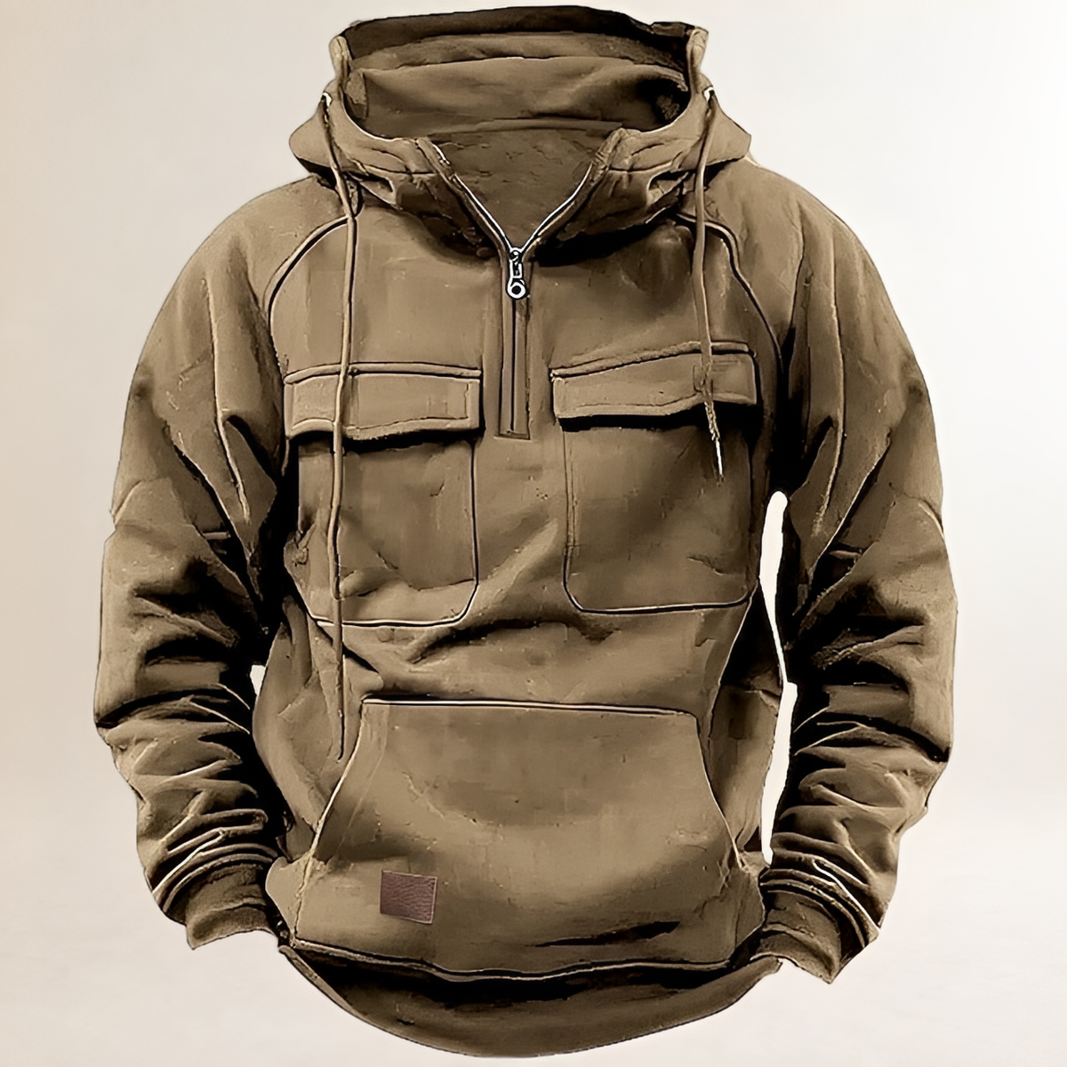 Sweat à capuche pour hommes à fermeture éclair poches frontales coupe régulière