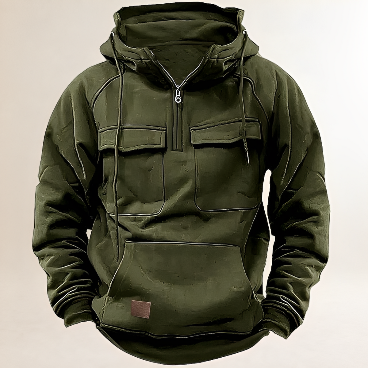 Sweat à capuche pour hommes à fermeture éclair poches frontales coupe régulière