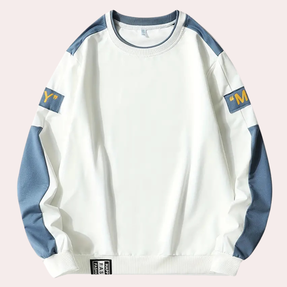 Sweat-shirt à manches longues homme col rond coupe ample design moderne