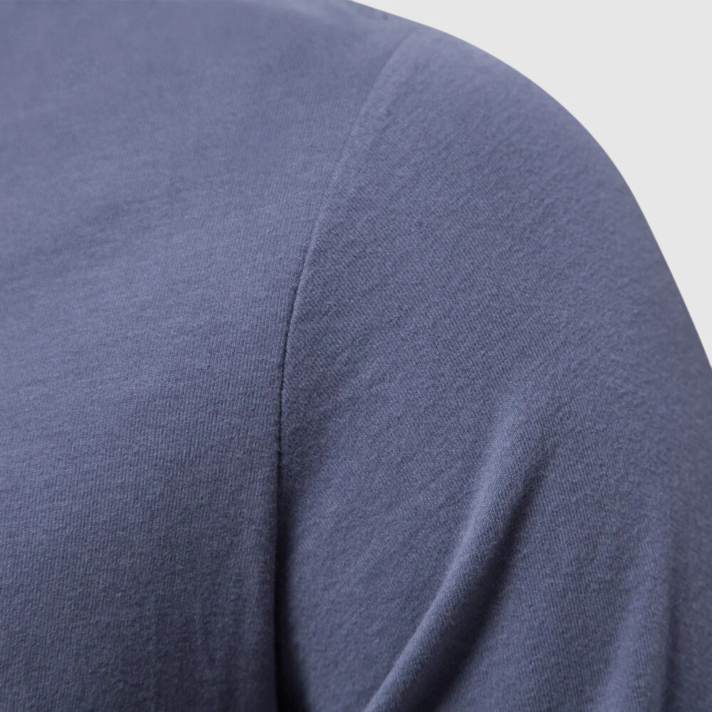 T-shirt à manches longues homme avec col O et patch logo - coupe régulière