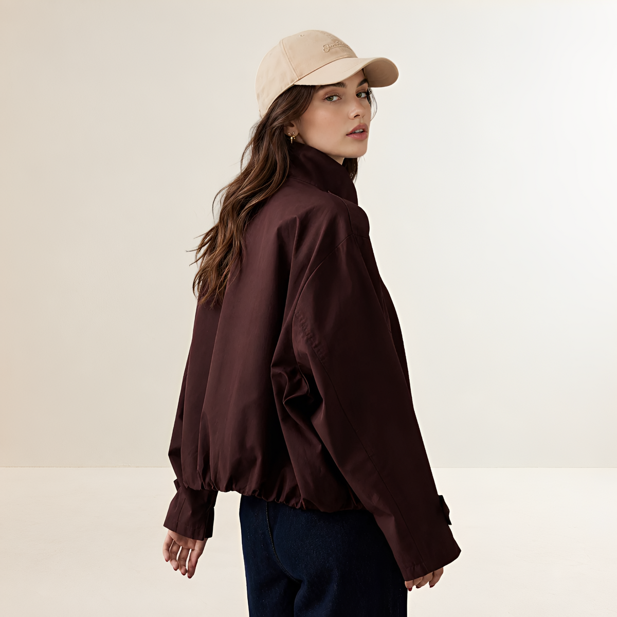 Trench femme oversize à double boutonnage manches longues