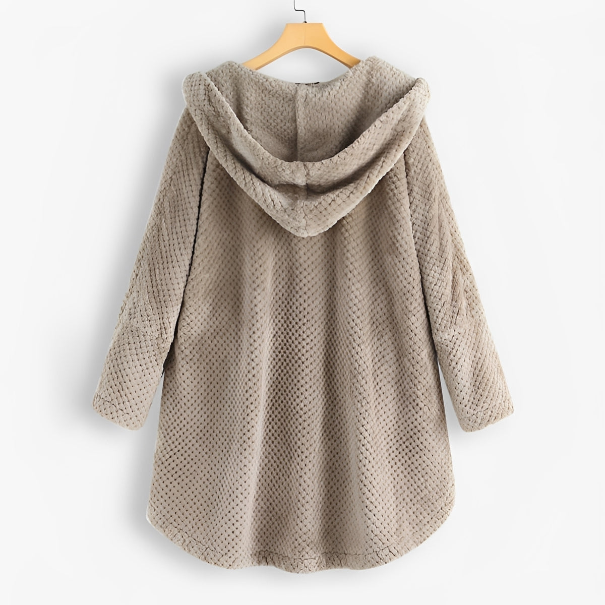 Veste à capuche pour femmes coupe ample manches longues boutons poches latérales
