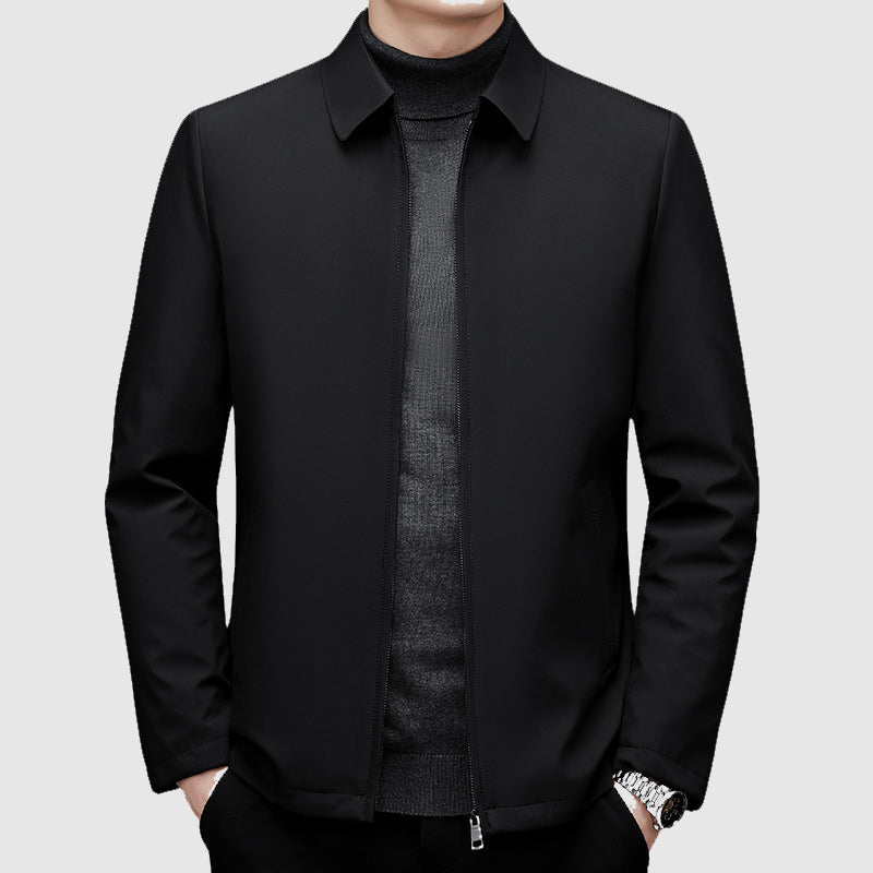 Veste casual pour homme avec fermeture éclair et col polo - coupe régulière