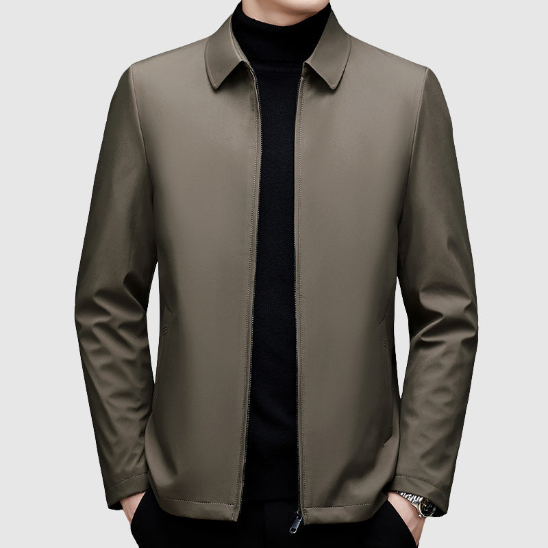 Veste casual pour homme avec fermeture éclair et col polo - coupe régulière