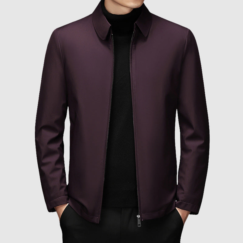 Veste casual pour homme avec fermeture éclair et col polo - coupe régulière
