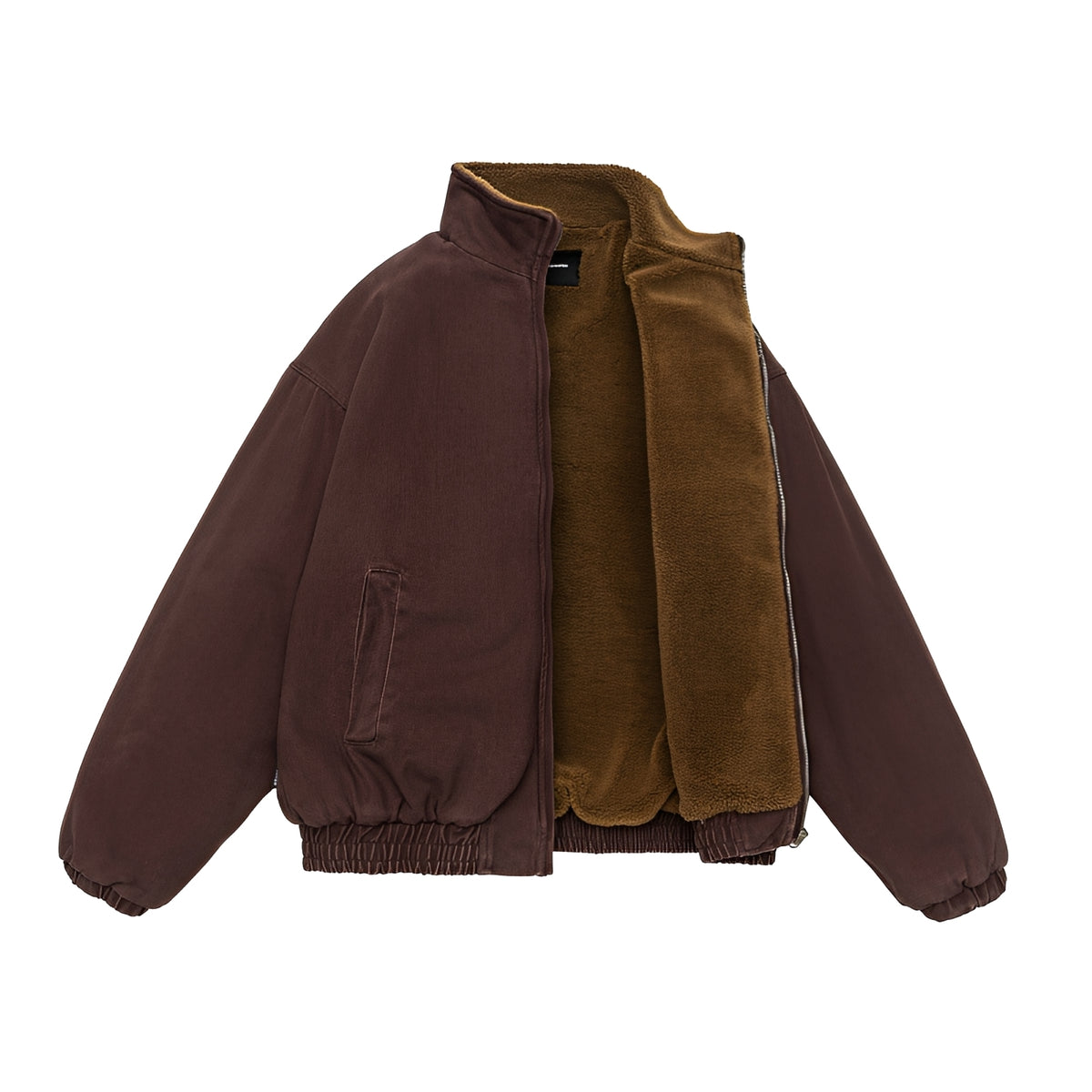 Veste décontractée pour homme - Fermeture éclair, coupe oversize, col montant