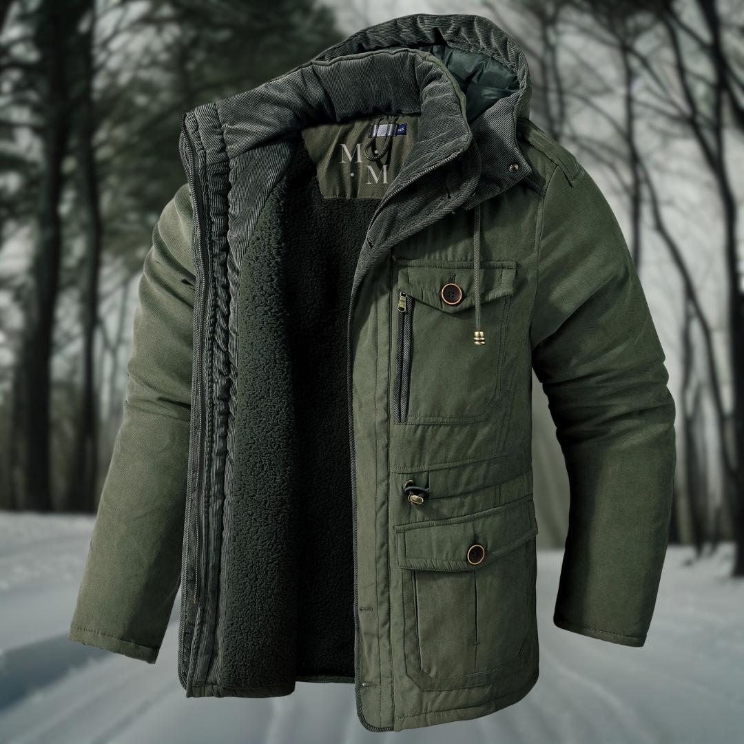Veste d'hiver pour homme à capuche design quilté plusieurs poches coupe régulière