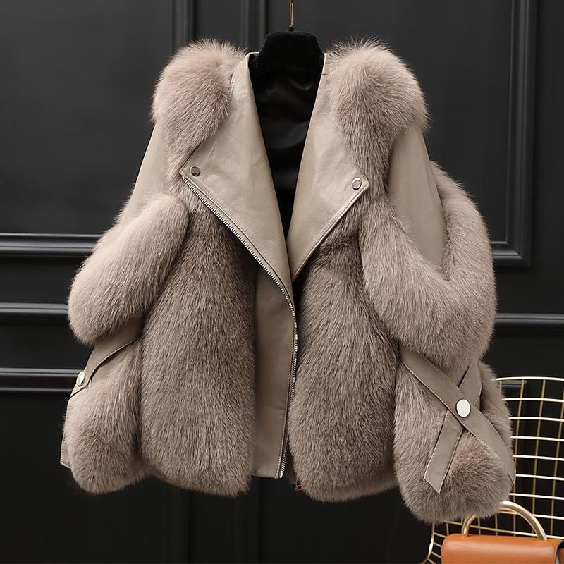 Veste femme coupe droite col oversize fermeture éclair