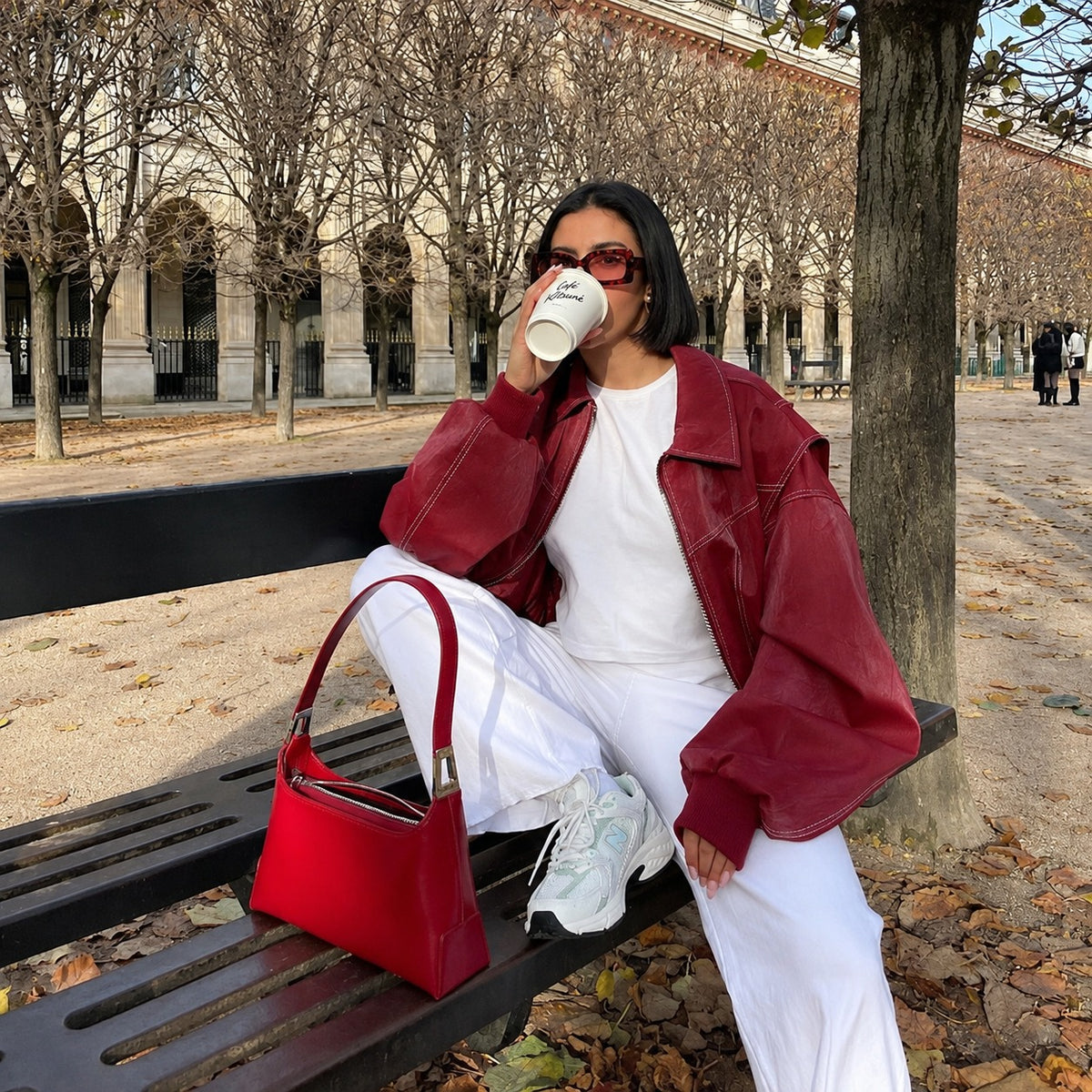 Veste oversize pour femmes à fermeture éclair et coutures contrastées