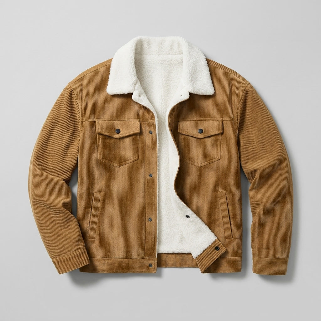 Veste pour homme - Fermeture à boutons, coupe classique, col revers, poches poitrine