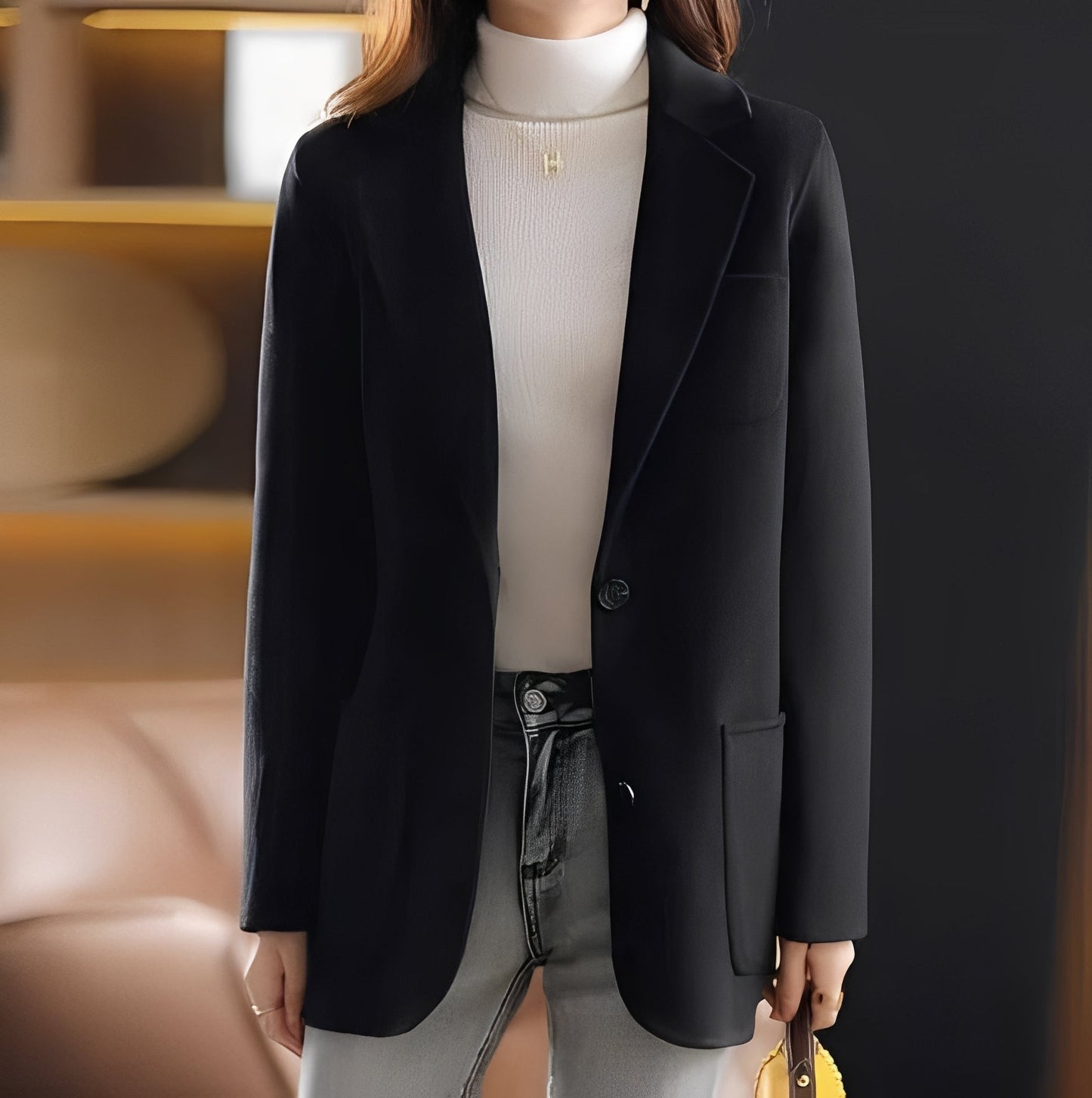 Lavena - Blazer élégant en laine avec col à revers pour femmes