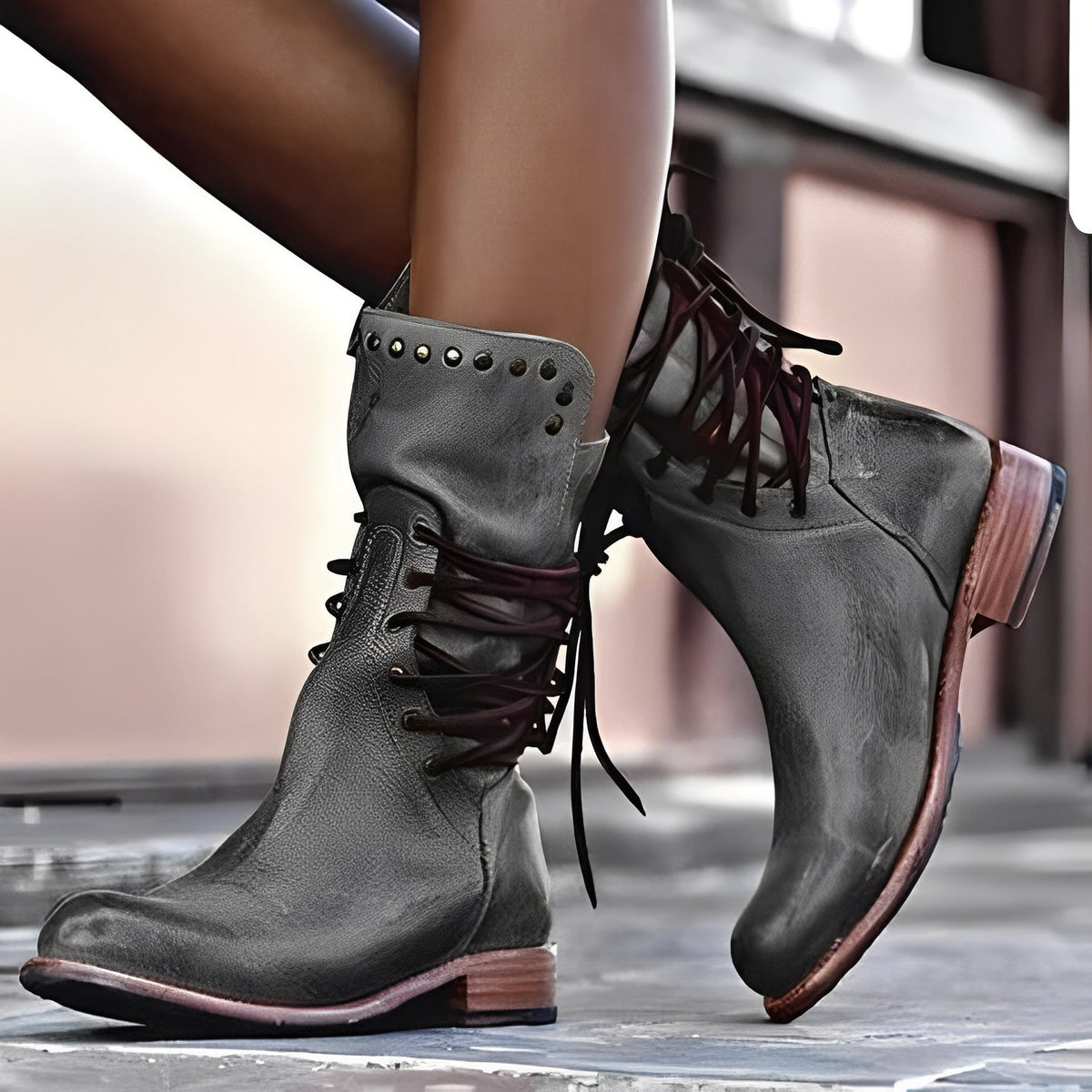 Lenora - Chaussures rétro pour femmes à talon bas