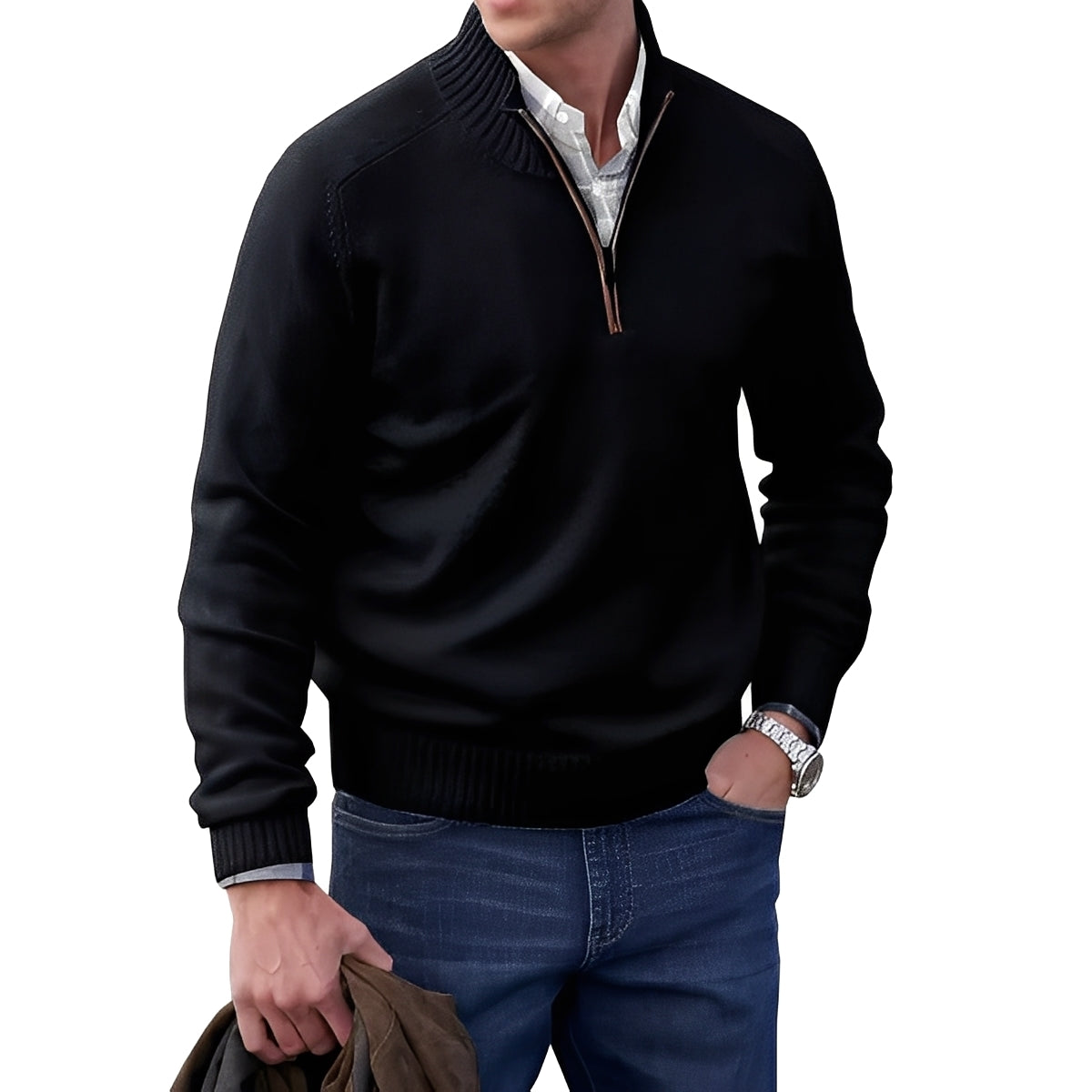 Jeremy – Pull décontracté à zip pour hommes