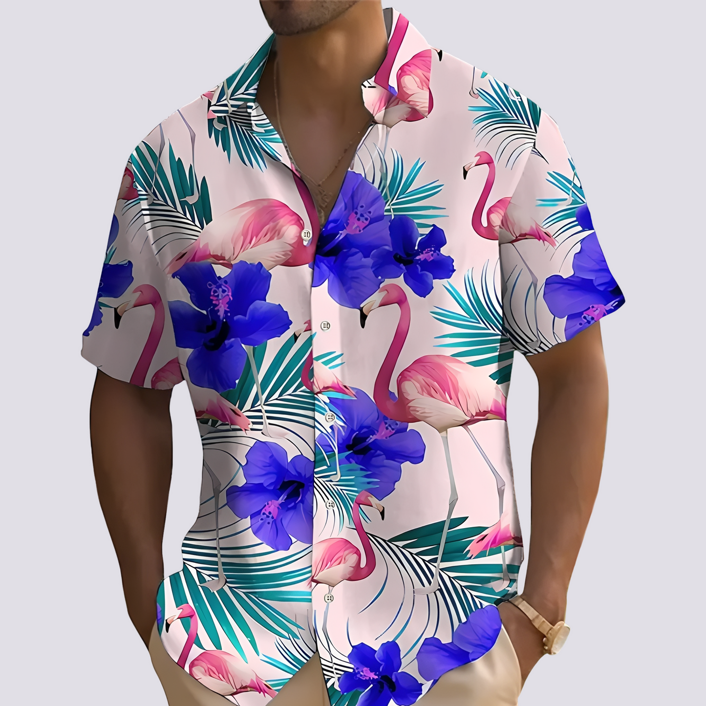 Philip - Chemise élégante avec imprimé hawaïen pour hommes