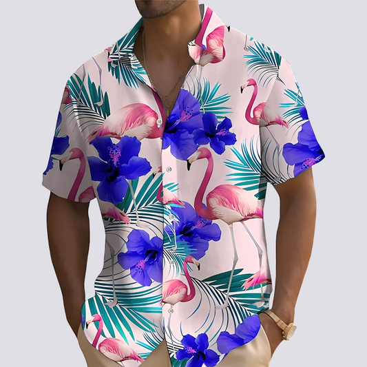 Philip - Chemise élégante avec imprimé hawaïen pour hommes