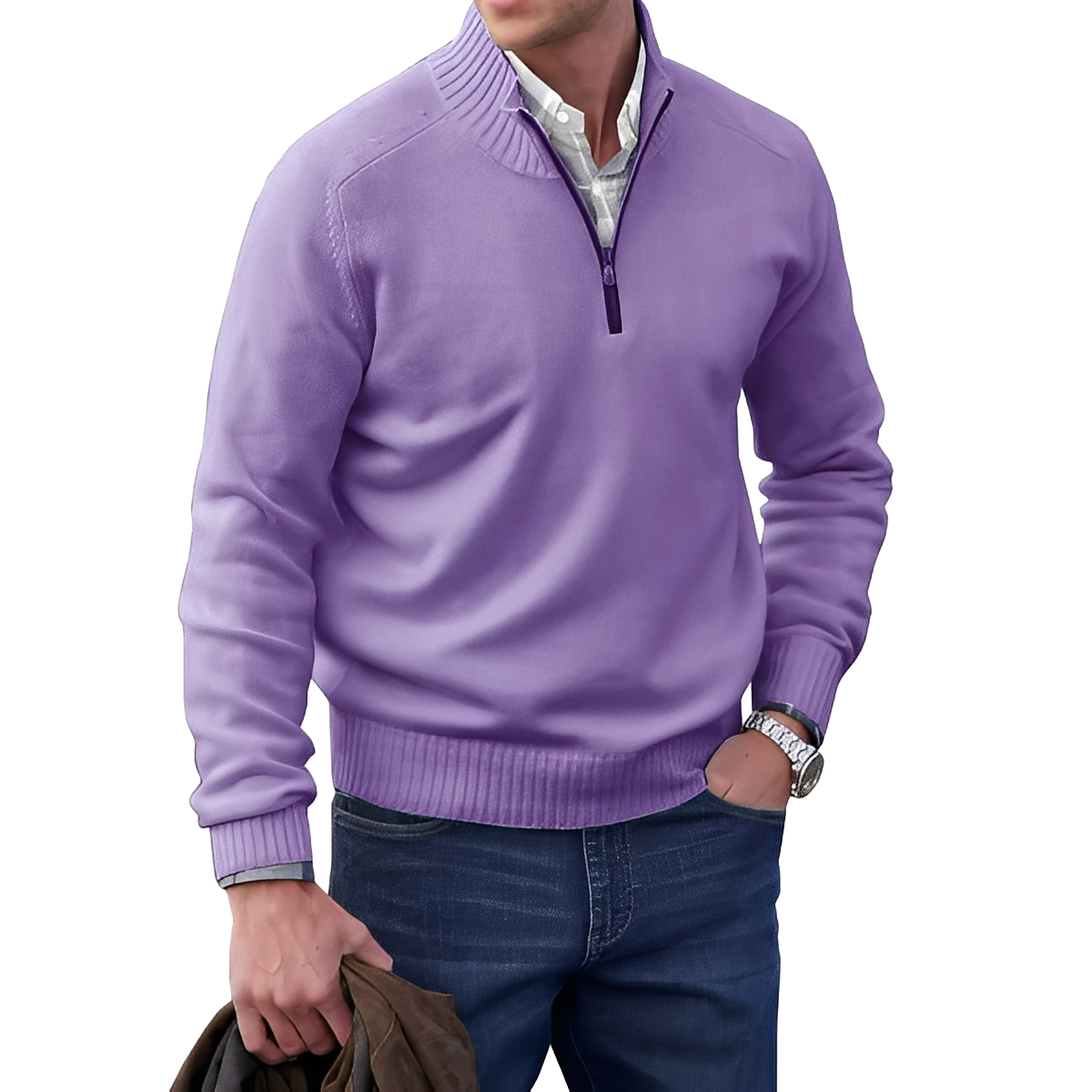 Jeremy – Pull décontracté à zip pour hommes